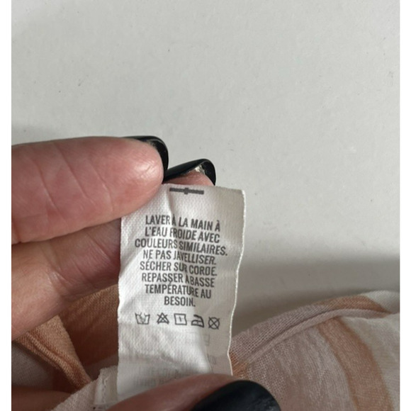 Aerie One Size Kimono Peach White Striped Crepe Texture Lightweight Open Coverup - Picture 8 of 10